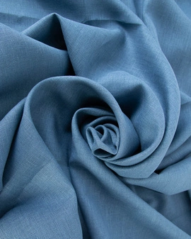 100% linen Flax harbor blue fabric 